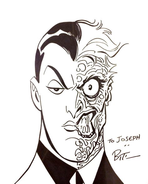 Two Face Sketch By Bruce Timm Comic Book Artists Comic Artist Comic