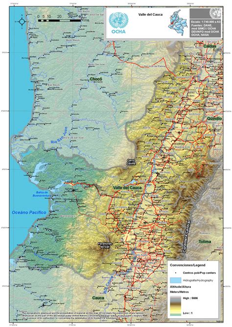 Mapa Físico Del Valle Del Cauca Tamaño Completo Ex