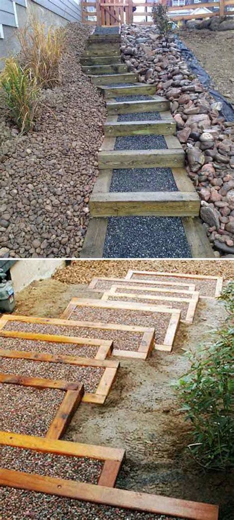 Improve your outdoor space on a budget with these diy landscaping designs. Awesome DIY Ideas to Make Garden Stairs and Steps