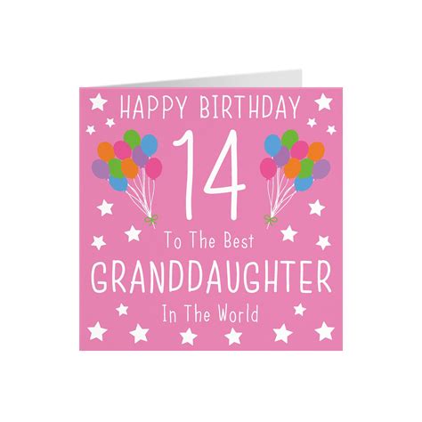 Granddaughter 14th Birthday Card Happy Birthday 14 To Etsy Uk