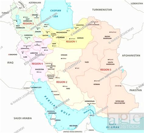 Iran Administrative And Political Map Regions Stock Vector Vector And Low Budget Royalty Free