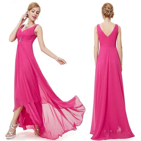 Elegant V Neck Sleeveless Chiffon Long Evening Gowns