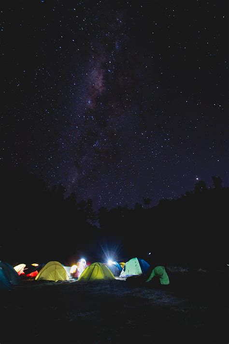 Hd Wallpaper Tent Camping Starry Sky Tents Night Wallpaper Flare