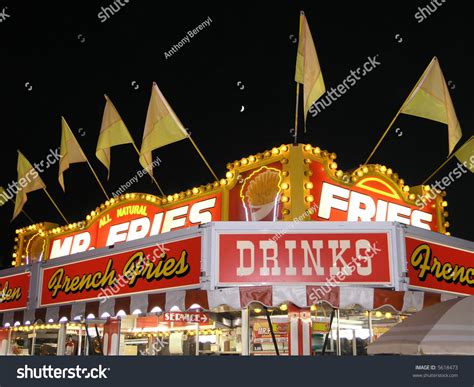 Carnival Concession Stand With Drinks And Fries Stock Photo 5618473