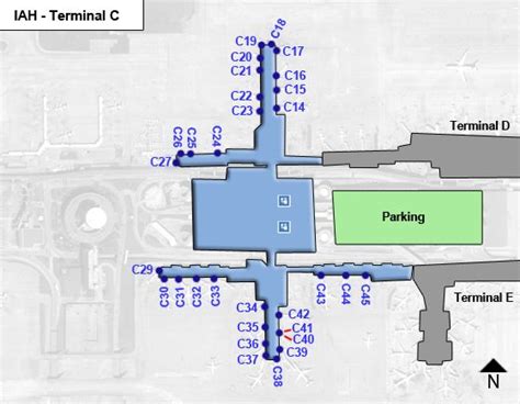 Houston Intercontinental Airport Iah Terminal C Map
