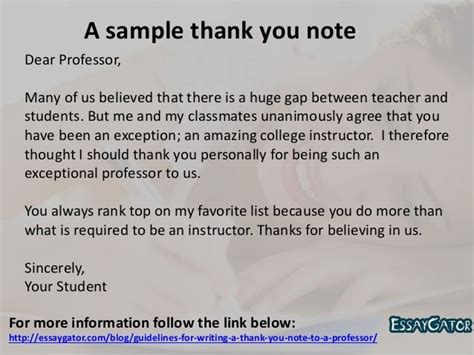 Guidelines For Writing A Thank You Note To A Professor