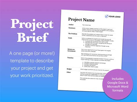 Project Brief Template Etsy