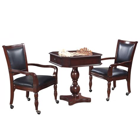 Fortress Chess Checkers And Backgammon Pedestal Game Table And Chairs Set