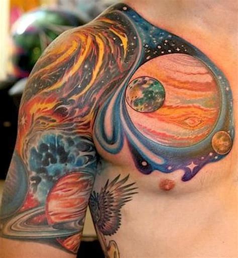 25 Best Space Tattoo For Man And Woman In Black And Colorful Ink Picsmine