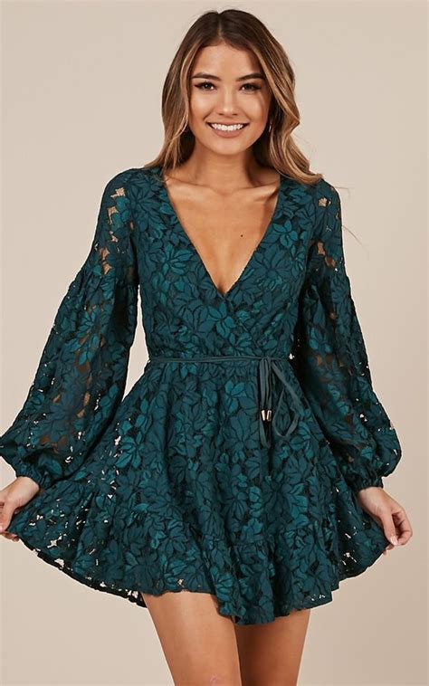 Fall Formal Dress Autumn Leaves Dress In Teal Lace Showpo Fall