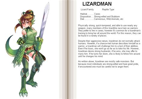 Lizardman Monster Girl Encyclopedia Minecraft Skin