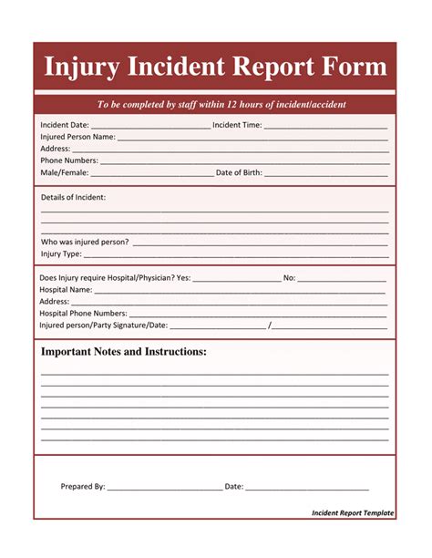Incident Report Template In Word And Pdf Formats