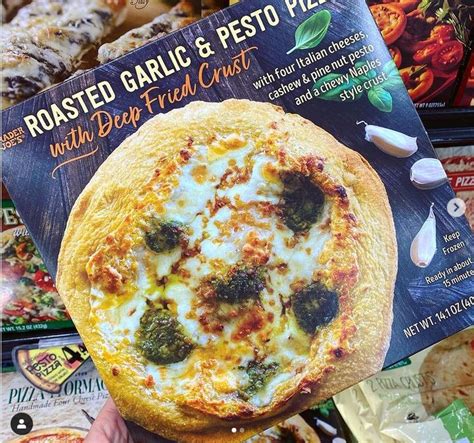 Trader joe's frozen cauliflower pizza crust (one crust serves 2 people). Trader Joes Roasted Garlic and Pesto Pizza with Deep Fried ...