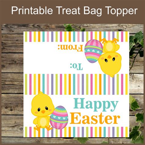 Easter Treat Bag Topper Easter Chick Topper For Treats Bags