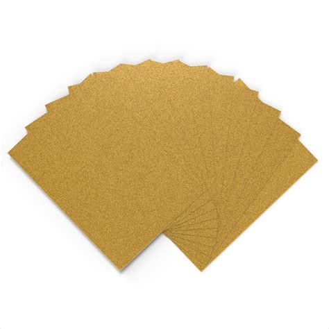 Non Shed Glitter Card A4 Gold Pack Of 10 Craft Supplies Uk