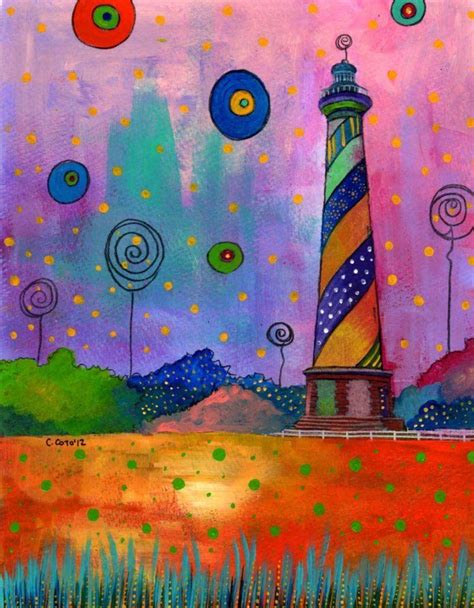 Lighthouse Ii A Mixed Media Painting Of The Hatteras Island