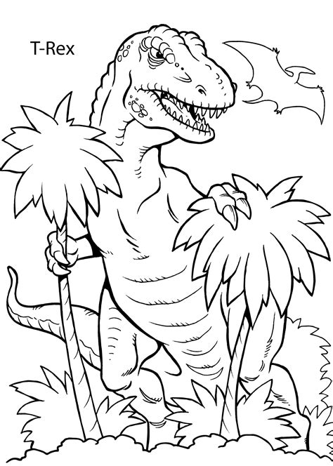 Select from 35919 printable coloring pages of cartoons, animals, nature, bible and many more. T-Rex dinosaur coloring pages for kids, printable free # ...