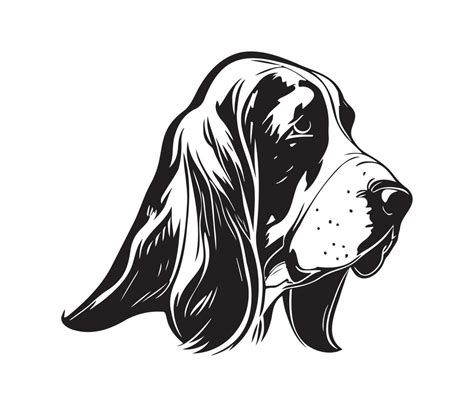 Basset Hound Face Silhouettes Dog Face Black And White Basset Hound