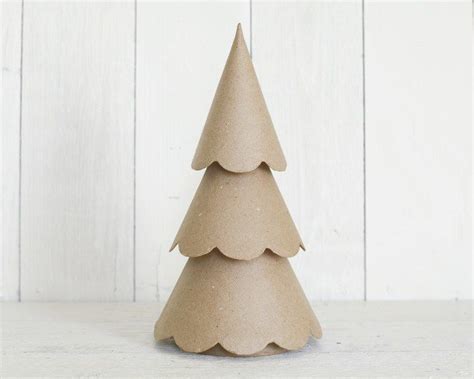 Paper Mache Christmas Tree Scalloped Cone Tree Paper Mache