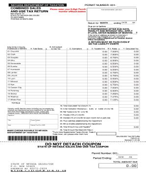Get the current year income tax forms today! Nevada Department Of Taxation Combined Sales And Use Tax ...