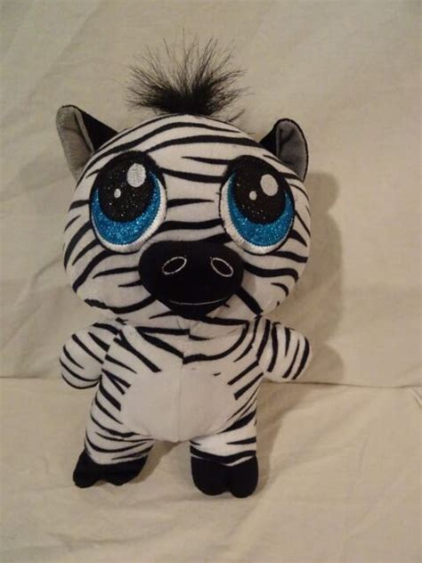 Sparkly Big Blue Eyed Zebra Plush 12 Ebay
