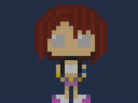 Famous Characters In Pixel Art Kairi From Kingdom Hearts Videogame