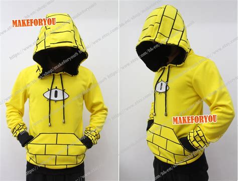 Womens Bill Cipher Human Cosplay Yellow Hoodie Costume Etsy