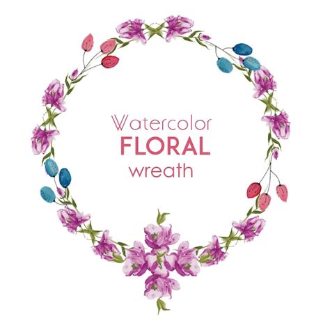Free Vector Watercolor Floral Wreath