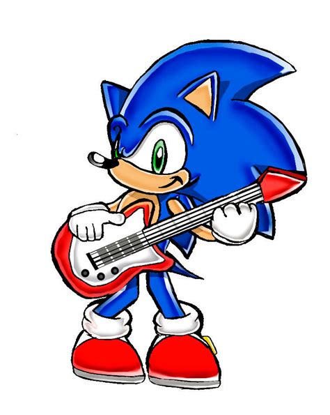 Sonic Playing The Guitar By Segavenom On Deviantart
