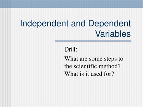 PPT - Independent and Dependent Variables PowerPoint Presentation, free ...