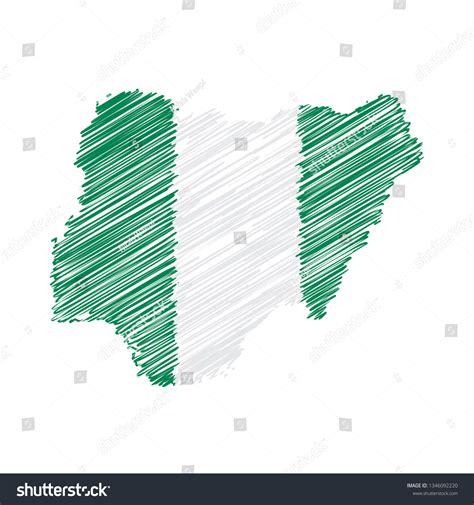 Scribble Map Nigeria Sketch Country Map Stock Vector Royalty Free