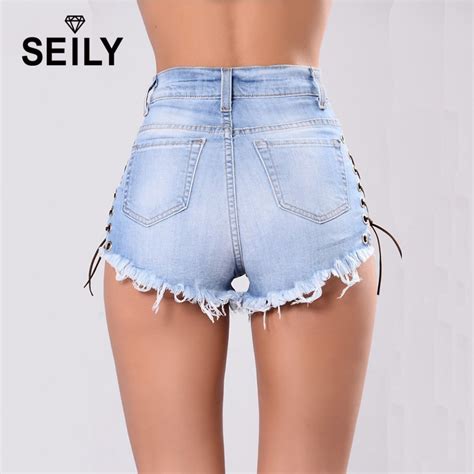Seily Hole Tassel Jeans Shorts Women S Sexy Mini Booty Denim Shorts