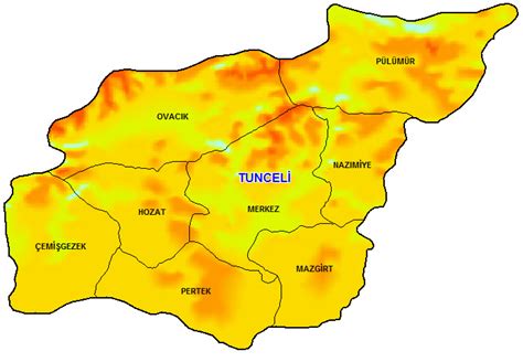 Tunceli Haritası Türkiye