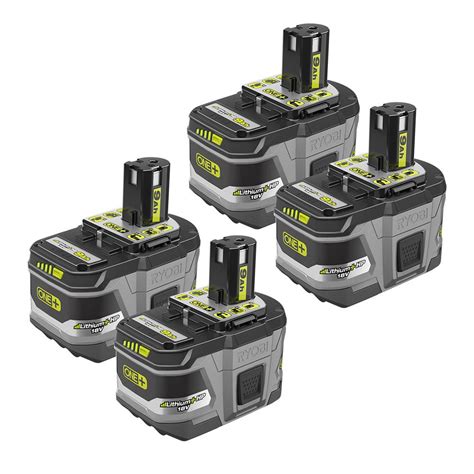 4 Pack Ryobi Batteries 18 Volt One Lithium Ion Battery Hp 90 Ah High
