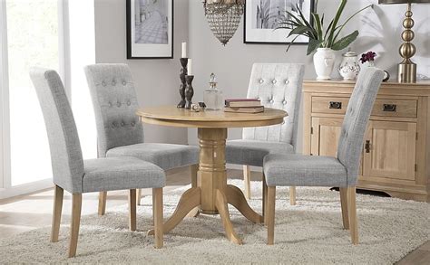 Kingston Round Dining Table And 4 Regent Chairs Natural Oak Finished