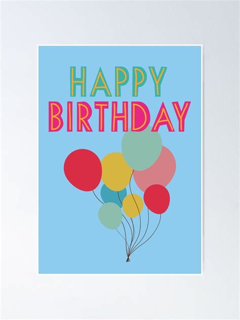 Happy Birthday Balloons Poster By Toastybopshop Redbubble