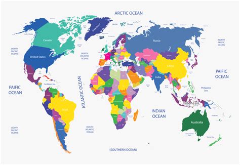 Clip Art Mapa Mundi 3d Clipart - Geopolitical World Map, HD Png