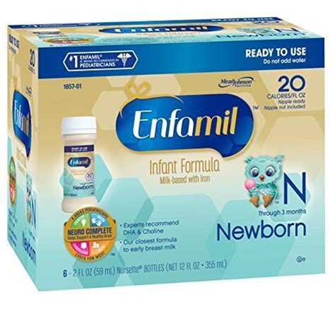 Enfamil Newborn Infant Formula Plastic Nursette Bottles 2 Ounce 48