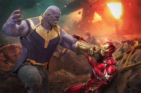 Avengers Endgame Iron Man Vs Thanos Wallpaper Canvas Link