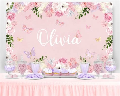 Butterfly Party Backdrop Butterfly Birthday Backdrop | Etsy