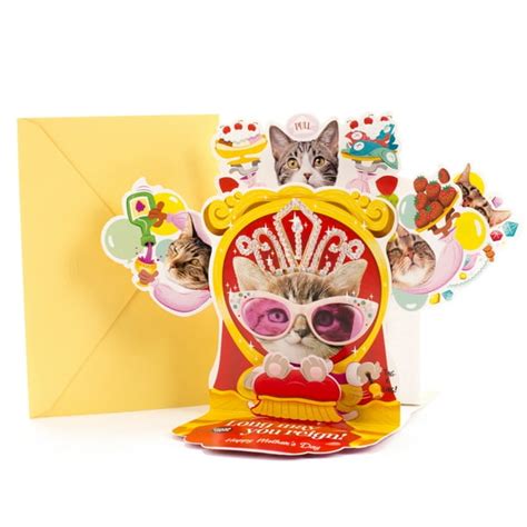 Hallmark Funny Pop Up Mothers Day Card With Song Cat Queen Plays
