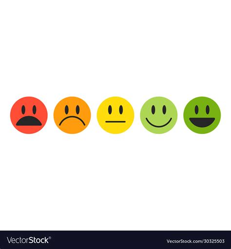 Icons Emoticons For Rating Or Review Feedback Vector Image