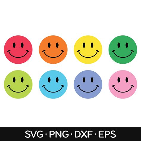 Rainbow Smiley Face Svg Files Happy Face Svg Smiley Face Etsy Ireland