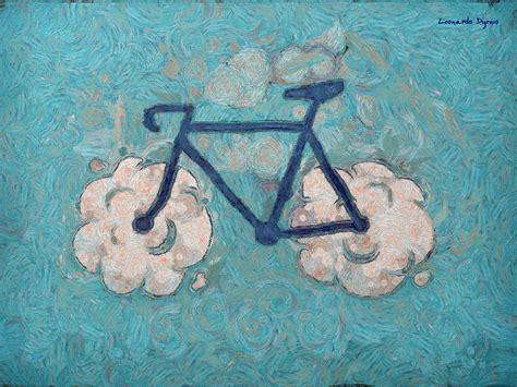 Bike Cloud Cyan Pa Painting By Leonardo Digenio