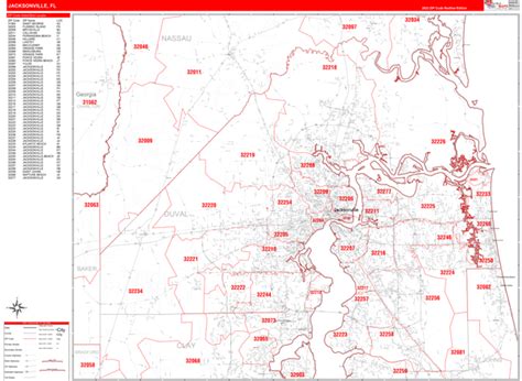 Jacksonville Florida Zip Code Maps Red Line