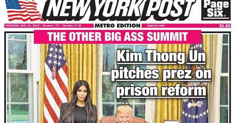 Ny Post Ripped Over Sexist And Pathetic Cover On Trump S Kim K Meeting Huffpost Uk