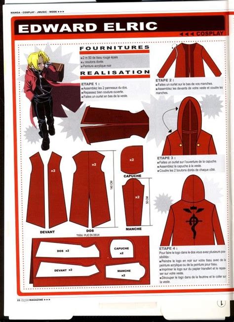 Patrón chaqueta de Ed Fullmetal Alchemist Cosplay Diy Cosplay Outfits