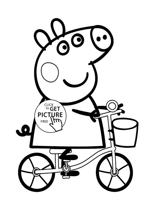 Hours of fun for any peppa pig fan, great for travel, family gatherings. Peppa pig on bike cartoon coloring pages for kids ...
