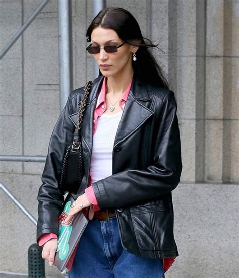 meeting in nyc street style bella hadid leather jacket jackets masters
