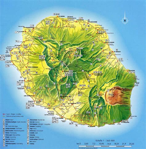 Carte De La Réunion La Réunion Cartes Des Villes Relief Politique